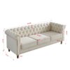 Chesterfield - Velvet Sofa 84.65" For Living Room - Beige - Image 10