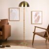 Allure - 2 Light Floor Lamp, Gold, Natural Tube, Double On / Off Pull Chain - Gold / Rattan - Image 2