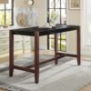 Counter Height Bar Table, Faux Marble Dining Table For Kitchen, Living Room, Or Balcony - Black - Image 6