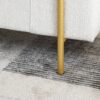 Elegant Upholstered Linen Storage Bench With Cylindrical Arms And Iron Legs - White - Image 13