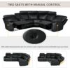 Home Theater Seating Manual Recliner With Cup Holder, Hide - Away Storage Reclining Sofa For Living Room, Home Theater - Black - Image 3