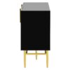 Modern Elegant 4 Door Sideboard Gold Metal Handle Buffet Cabinet For Dining Room, Living Room, Bedroom, Hallway - Black - Image 16