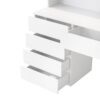 2 Door Storage Desk Wardrobe For Bedroom With Shelves And Drawers - White - Image 11