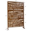 Outdoor & Indoor Metal Privacy Screen 76" H×48" W, Freestanding Decorative Screen For Deck Balcony Patio - Brown - Image 5