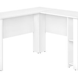 Computer Desk, Home Office, Corner, Storage Shelves, L Shape, Laptop, Contemporary & Modern - White