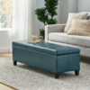 Glouster - Contemporary Storage Ottoman With Upholstered - Teal - Image 5