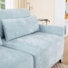 3 Seater Chenille Sofa With Movable Ottomans High Resilience Sponge Easy Install - Sky Blue - Image 13