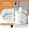 Elegant Cylindrical Table With Patterned Design For Versatile Use - White - Image 6
