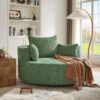 360° Swivel Chair Accent Barrel Chair Swivel Round Sofa Chair With 3 Removable Pillows For Living Room, Office And Hotel - Green - Image 12