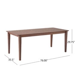 Farmhouse Dining Table With Square Leg, Rustic Style - Walnut