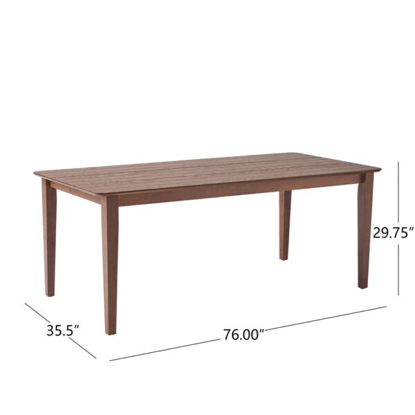 Farmhouse Dining Table With Square Leg, Rustic Style - Walnut