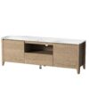 Modern TV Stand With LED Lights Entertainment Center TV Cabinet With Storage For Up To 80" For Gaming Living Room Bedroom - Natural Wood Wash - Image 4