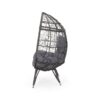 Cosmos - Round Hammered Iron Teardrop Chair - Gray - Image 8