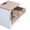 Autumn - Modern Night Stand With Charging Station With USB & Type-C, Drawer Slide Pre-Assembly, End Table With Drawers For Bedroom Living Room, Side Table For Bedroom - White Oak - Image 7