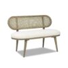 Havana - Cane Upholstered Bench Settee - Ivory White - Image 4