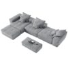 Modern Oversized Modular Sectional Sofa, Sparkling Fabric Soft Cushion Sofa With 6 Pillows, 6 Pieces Diy Combination Tufted Sofa, No Assembly Required - Gray - Image 20