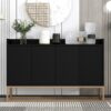 Modern Sideboard Elegant Buffet Cabinet With Large Storage Space For Dining Room, Entryway - Black - Image 3