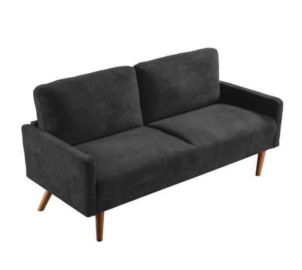 Sofa, European Style With Sleek Design, Modern & Vintage Flair, Upholstered 3 Seater Couch - Black