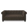 Elegant Rectangular Pet Bed For Small And Medium Dogs, Durable Elevated Dog Sofa Bed, Modern Linen Fabric - Dark Brown - Image 9