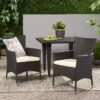 Clementine - Outdoor Wicker Dining Chairs Set With Water Resistant Cushions (Set of 2) - Brown Multi - Image 2