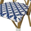 Elegant French Bistro Chair Set With Durable Aluminum Frame And Polyethylene Rattan - White / Navy - Image 12