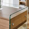 Elegant Bedside Table With Drawers And Transparent Tempered Glass Sides - Wood - Image 10