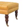 Buffalo - Leather Ottoman With Castor Legs - Caramel - Image 6