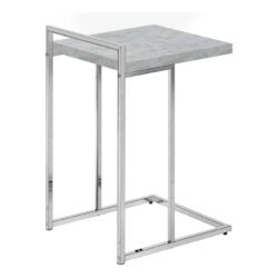 Accent Table, C - Shaped, Modern & Convenient Design - Gray