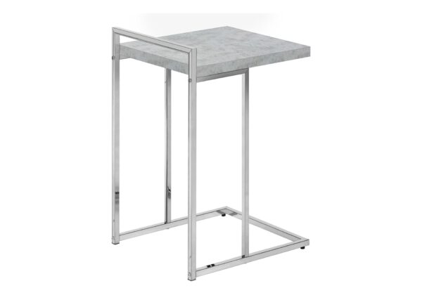 Accent Table, C - Shaped, Modern & Convenient Design - Gray