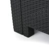 Outdoor Faux Wicker Rattan Style Chat Set With Water Resistant Cushions, 5 Pieces Set - Charcoal / Light Gray - Image 5