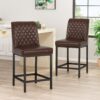 Counter Stool (Set of 2), Barstools - Dark Brown - Image 4