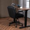 Office Chair, Mid Back Home Office Desk Task Chair With Wheels And Arms Ergonomic Computer Rolling Swivel Chair With Padded Armrest - Black - Image 17