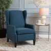 Westeros - Wing Back Fabric Upholstered Recliner - Navy Blue - Image 5