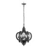 Farmhouse Chandelier, 6 Light Wood Chandelier Pendant Light Fixture With Adjustable Chain For Dining Room Living Room Entryway, Bulb Not Included - Gray - Image 2