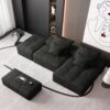 Modern Oversized Modular Sectional Sofa With Ottoman, Seat, Chaise Lounge And Armrest, Sparkling Chenille Fabric Soft Cushion Sofa With 4 Pillows, 4 Pieces Diy Combination Tufted Sofa, No Assembly Required - Black - Image 10