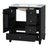 30" Bathroom Vanity With Sink, 1 Door With Shelf And 3 Drawers, Soft Close Door - Black - Image 17