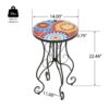 Outdoor Side Table With Ceramic Tile Top And Powder Coated Steel Frame - Black / Colorful - Image 3