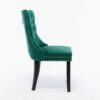 Nikki - Modern, High-End Tufted Solid Wood Contemporary Velvet Upholstered Dining Chair With Wood Legs Nailhead Trim (Set of 2) - Green - Image 5