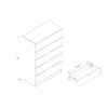 5 Drawer Chest Metal Handles Locking Top Drawer Metal Glide Rails Melamine Laminate - Red Cocoa Espresso - Image 5