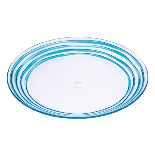 Designer Swirl 9" Plastic Dessert Plates (Set of 4) Bpa Free Dishwasher Safe - Blue