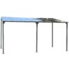 Outdoor Wall Mounted Gazebo With Sloped Roof Design, Uv Protection, And Durable Iron Frame - Gray - Image 5