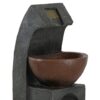 Sculptural Water Fountain With Bowl Basin, With Light And Pump, For Indoor And Outdoor - Brown / Black - Image 4