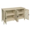 Hollowed Out Cabinet With 4 Doors, Suitable For Bedroom - Natural - Image 16