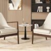 Accent Chair, Mid-Century Modern Armchair (Set of 2) With Solid Wood Frame, Reading Leisure Chair With High Back For Living Room - Beige - Image 15
