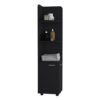Corner Cabinet Tall With 3 Tier Shelf And 2 Door - Black - Image 5