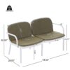 Luna - Outdoor Patio Loveseat - White / Green - Image 8