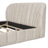 Queen Size Upholstered Platform Bed, Polyester - Beige - Image 5