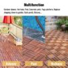 Acacia Wood Interlocking Deck Tiles Checker Pattern, 30 Piece Square Acacia Hardwood Outdoor Flooring For Patio, Bancony, Pool Side - Brown - Image 40
