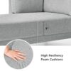 Mid-Century Modern Linen Corner Lounge Chair, Upholstered Indoor Chaise Lounge, Sleeper Sofa - Gray - Image 19