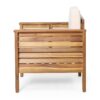 Outdoor Acacia Wood Club Chairs With Cushions - Teak / Beige - Image 8